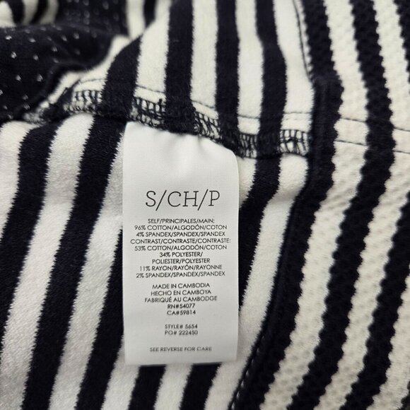 Cabi Harbor Jacket Small Stripes Knit navy White Button-Front Drawstring Waist - Picture 7 of 16